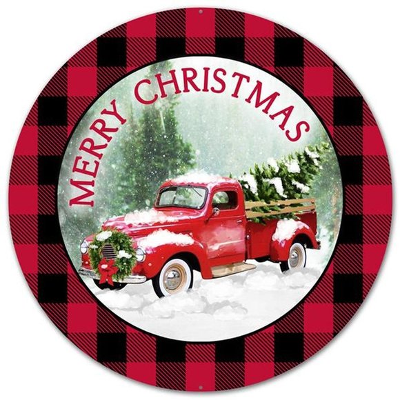 Other - 12" Metal Vintage Truck Merry Christmas Sign Other - 12" Metal Vintage Truck Merry Christmas Sign